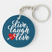 Live Laugh Love Valentijn Kalligrafie | Button Sle Sleutelhanger (Achterkant)