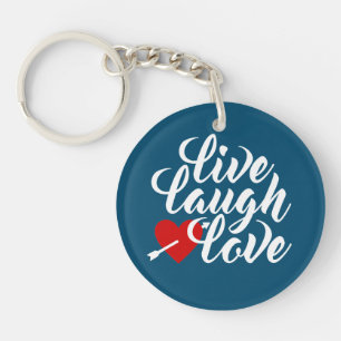 Live Laugh Love Valentijn Kalligrafie   Button Sle Sleutelhanger