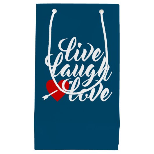 Live Laugh Love Valentijn Kalligrafie | Cadeautasj Klein Cadeauzakje (Voorkant)