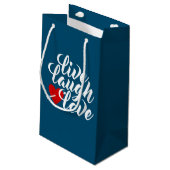 Live Laugh Love Valentijn Kalligrafie | Cadeautasj Klein Cadeauzakje (Achterkant Gekanteld)