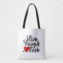 Live Laugh Love Valentijn Kalligrafie | Tote bag