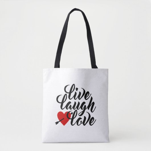Live Laugh Love Valentijn Kalligrafie | Tote bag (Voorkant)