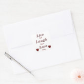 Live Laugh Love Vierkante Sticker (Envelop)