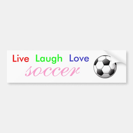 Live Laugh Love Voetbal Bumpersticker (Voorkant)
