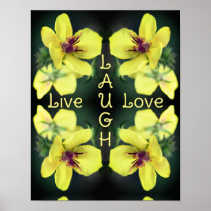 Live Laugh Love Wildflower Abstract Inspirerend Poster