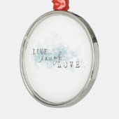Live Laugh Love word art Kerstversiering Metalen Ornament (Links)