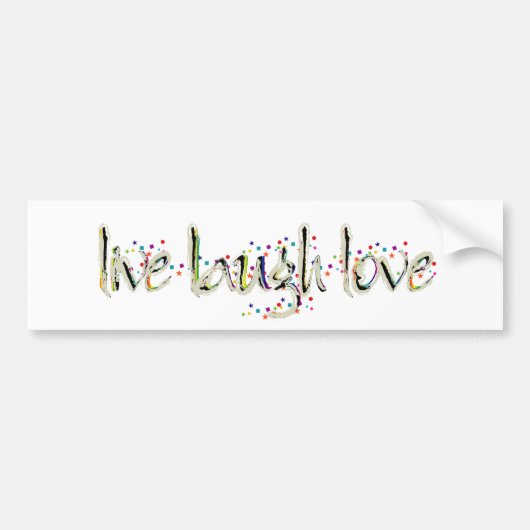 Live, Laugh, Love Words Bumpersticker (Voorkant)