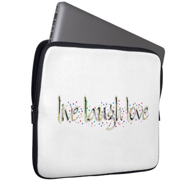Live, Laugh, Love Words Laptop Sleeve (Voorkant Rechts)