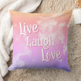 Live Laugh Love Worpillow | Roze Paarse Wolken Kussen