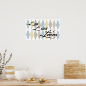 Live, Laugh, Lustron Small Poster (Keuken)