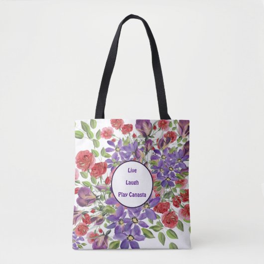 Live Laugh Play Canasta Canvas tas (Voorkant)