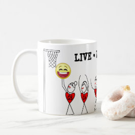 Live Laugh Play Emoji Funny Netball Koffiemok