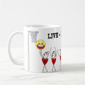 Live Laugh Play Emoji Funny Netball Koffiemok (Links)
