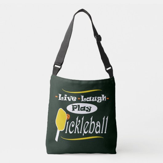 Live Laugh Play Pickleball Crossbody Tas (Voorkant)