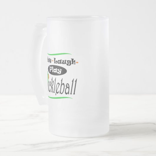 Live Laugh Play Pickleball Matglas Bierpul (Voorkant links)
