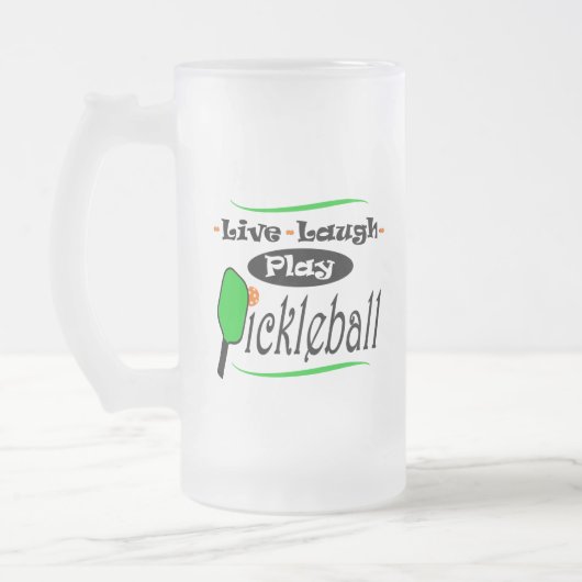 Live Laugh Play Pickleball Matglas Bierpul (Links)