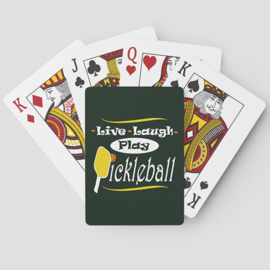 Live Laugh Play Pickleball Pokerkaarten (Achterkant)