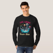 Live Laugh Toaster Bad Skeleton Badkamer T-shirt (Voorkant volledig)