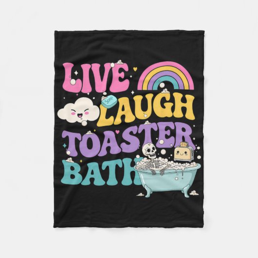 Live Laugh Toaster The Funny Skeleton Meme Dark Hu Fleece Deken (Voorkant)