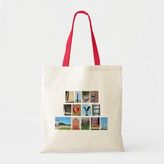 LIVE LAUGH, uitgesponnen met letters afbeelding Tote Bag (Voorkant)