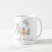 Live Laugh | Waterverf van vlinderbloemigen Koffiemok (Voorkant rechts)