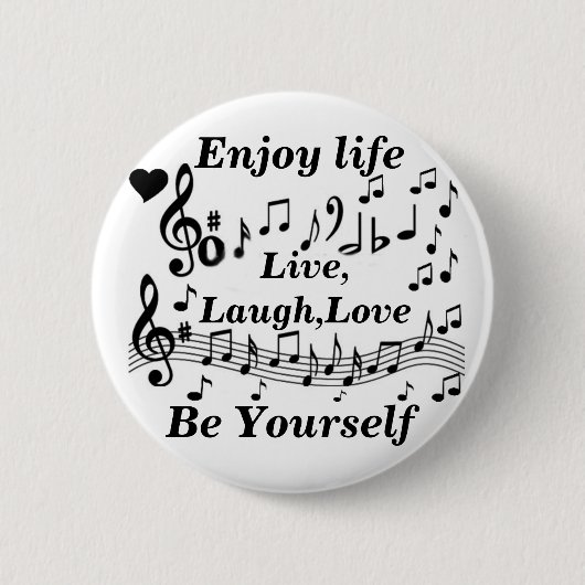 Live, Laught, Love_ Ronde Button 5,7 Cm (Voorkant)