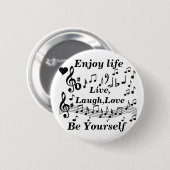 Live, Laught, Love_ Ronde Button 5,7 Cm (Voorkant /achterkant)