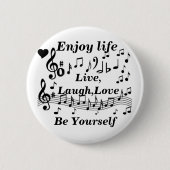 Live, Laught, Love_ Ronde Button 5,7 Cm (Voorkant)