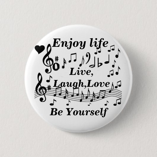 Live, Laught, Love_ Ronde Button 5,7 Cm (Voorkant)
