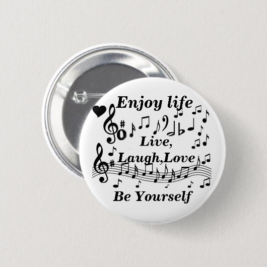 Live, Laught, Love_ Ronde Button 5,7 Cm (Voorkant /achterkant)
