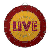 Live & Let Live in Orbit Dart Board Dartbord (Voorkant)