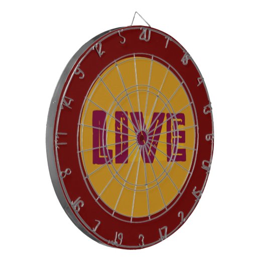 Live & Let Live in Orbit Dart Board Dartbord (Voorkant Links)
