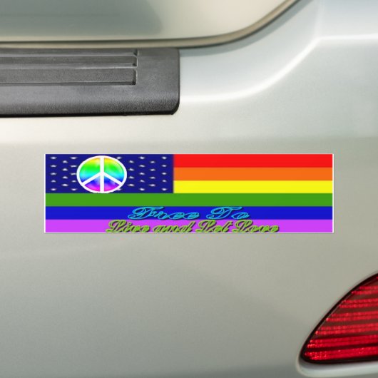 Live & Let Love Rainbow Peace Sticker (Op auto)
