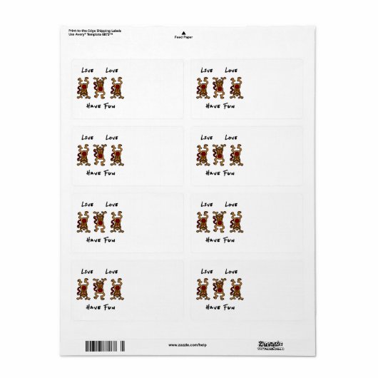 Live Liefde Aap Etiket (Full Sheet)