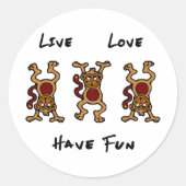 Live Liefde Aap Ronde Sticker (Voorkant)