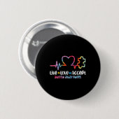 Live Liefde Accepteer Autisme Bewustzijn Moeder Va Ronde Button 5,7 Cm (Voorkant /achterkant)