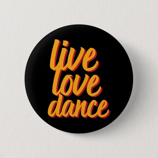 Live Liefde Dans danser Ronde Button 5,7 Cm (Voorkant)