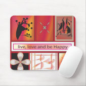 Live, liefde en gelukkig zijn muismat (Met muis)