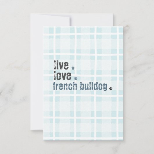 Live Liefde Franse Bulldog Frenchie Notitiekaartje (Voorkant)