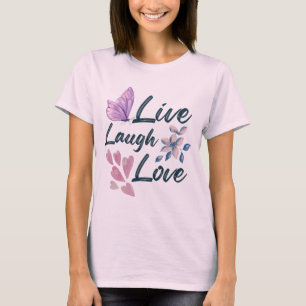 Live Liefde Lach Chic Indigo T-shirt