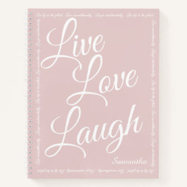Live Liefde Lach Elegant Roze Spiraal Notitieboek