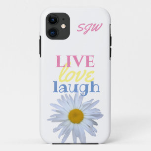 Live Liefde Lach leuk kleurrijk type wit Case-Mate iPhone Case