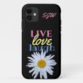Live Liefde Lach leuk kleurrijk type zwart Case-Mate iPhone Case