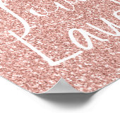 Live Liefde Lach Meisje Roze Glitter Poster (Hoek)