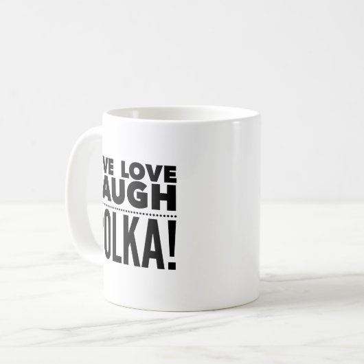 Live Liefde Lach Polka Poolse Mok (Voorkant links)