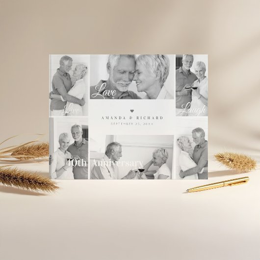 Live, Liefde, Lach Zwart & Wit Foto Jubileum Gastenboek