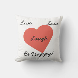 Live Liefde Lachen Rood Hart Outdoor Kussen