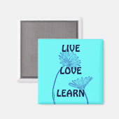 Live Liefde Leer Vierkante Magneet (Voorkant / Achterkant)