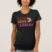 Live liefde lesbisch vieren diversiteit boho regen t-shirt (Voorkant)
