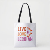 Live liefde lesbisch vieren diversiteit boho regen tote bag (Voorkant)